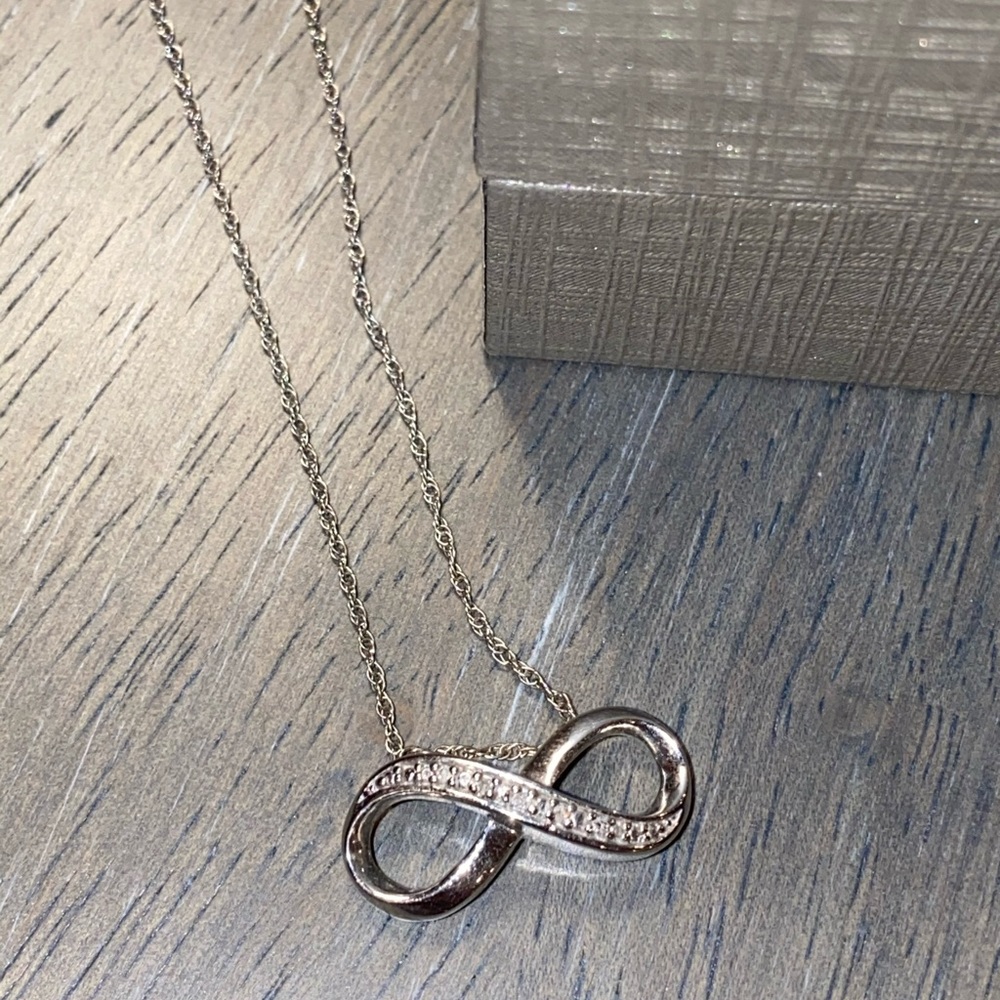 Authentic ZALES Diamond & Sterling Silver Necklace